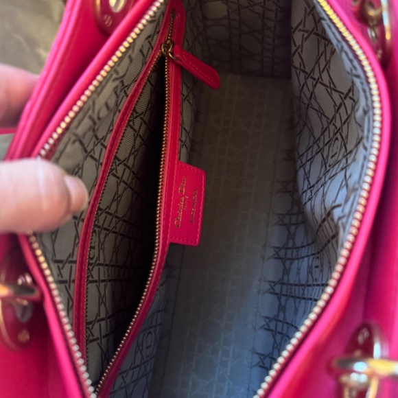 AUTHENTIC! *Barbie-Fuscia PINK* CHRISTIAN DIOR Lady Dior Cannage Lambskin - Picture 14 of 16